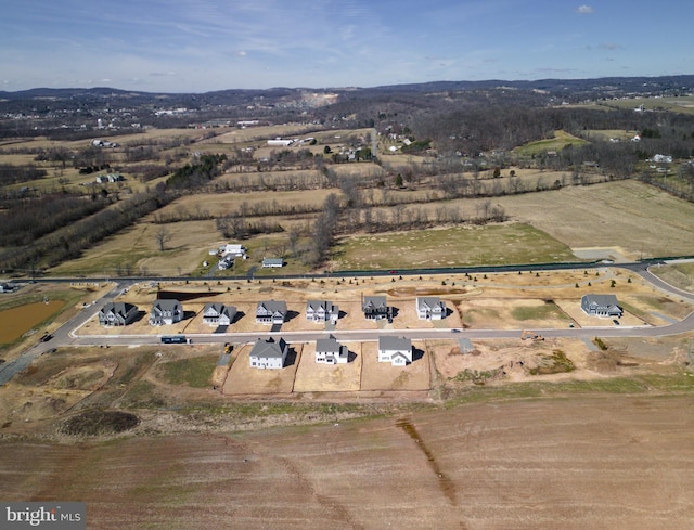 drone / aerial view with a rural view