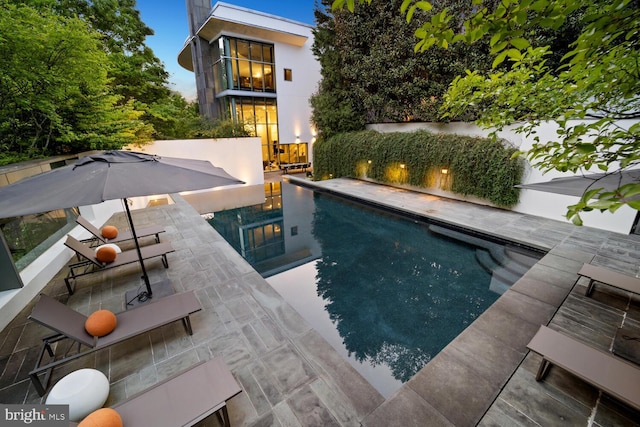 view of pool featuring a patio area