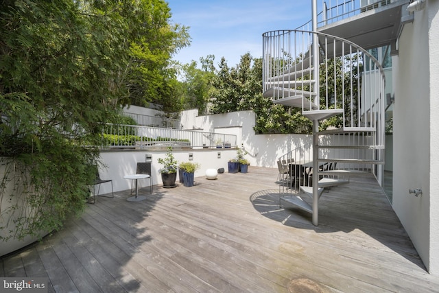 view of wooden deck