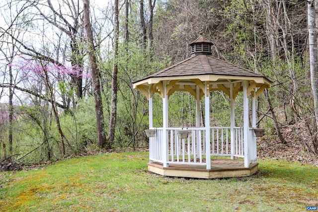 exterior space with a gazebo