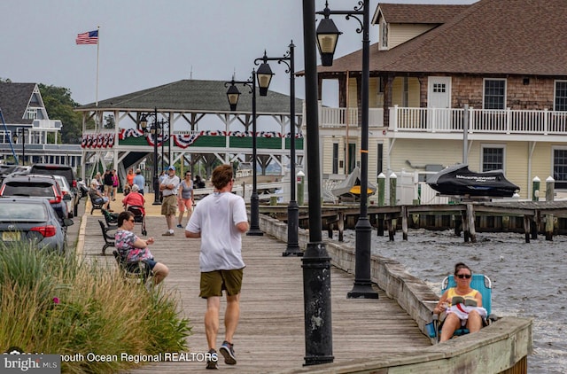 view of dock area