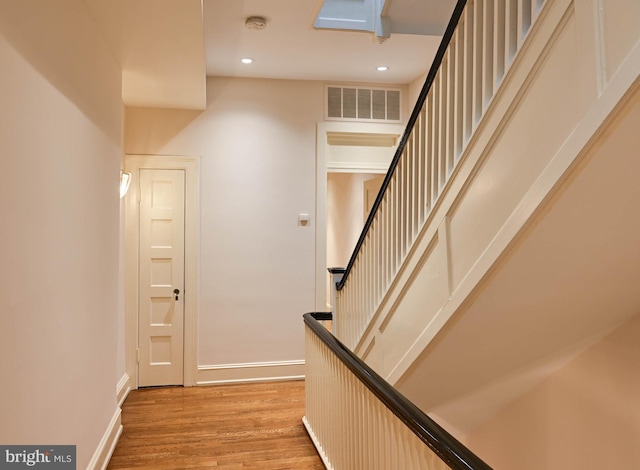 interior space with light hardwood / wood-style floors