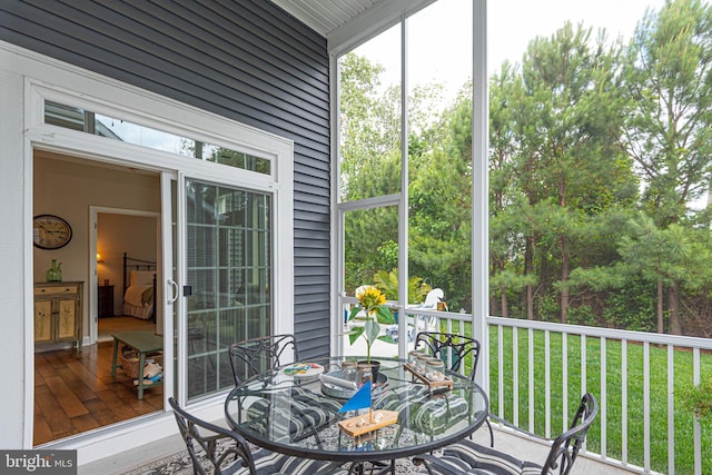 view of sunroom