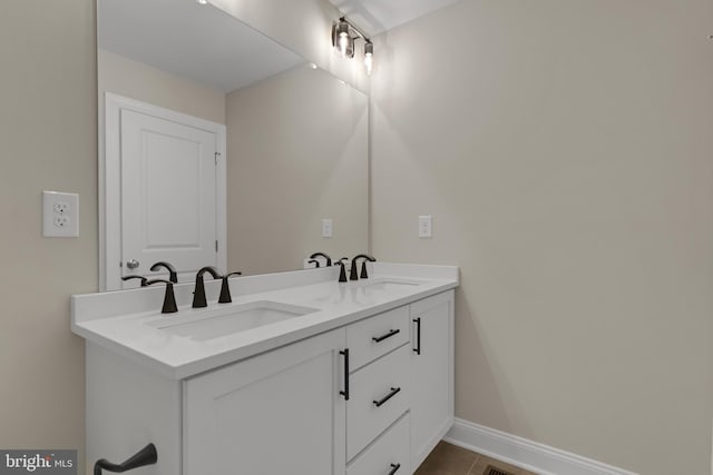 bathroom featuring vanity and tile patterned floors