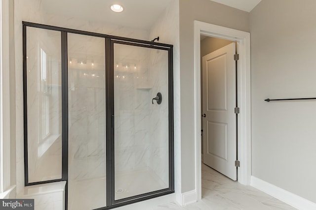 bathroom featuring an enclosed shower