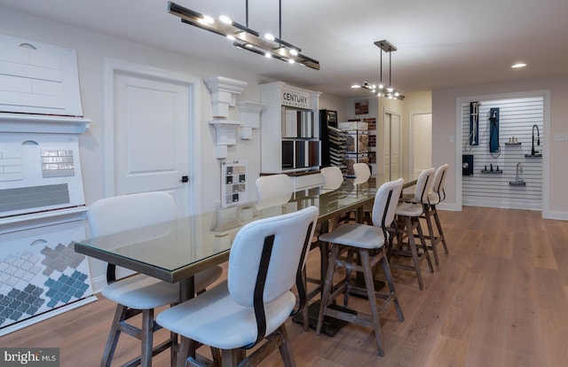 dining area featuring dark hardwood / wood-style floors