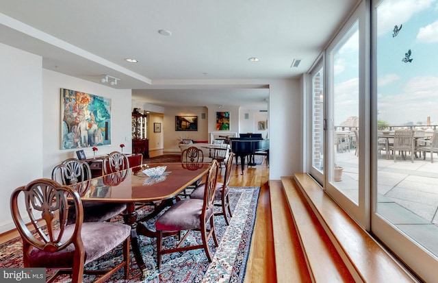 dining area featuring light hardwood / wood-style floors