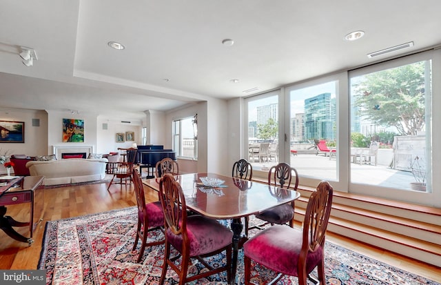 dining area featuring light hardwood / wood-style flooring