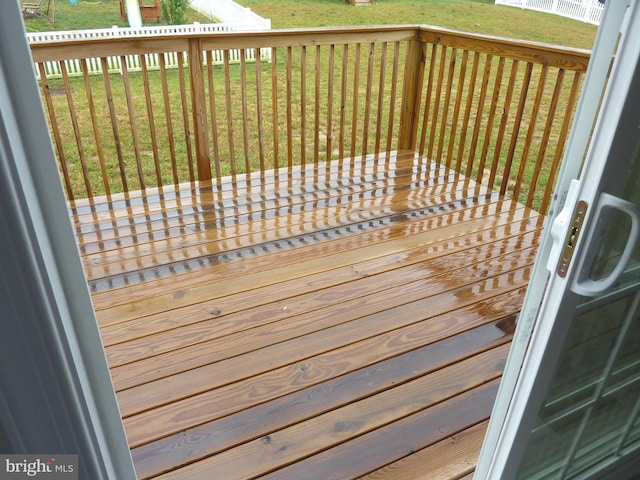 deck with a yard