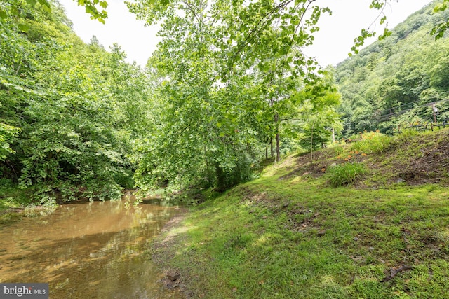 view of yard featuring a water view