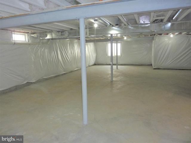 basement with plenty of natural light