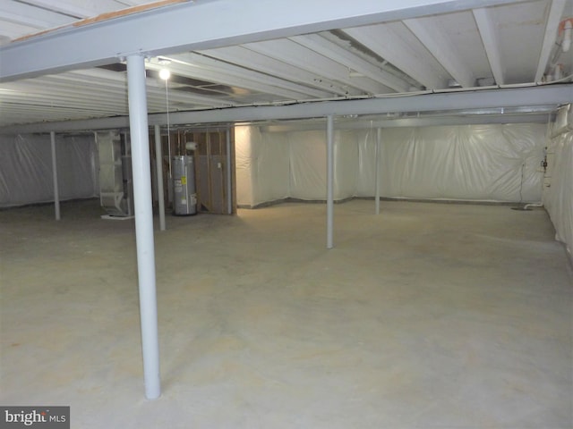 basement with gas water heater