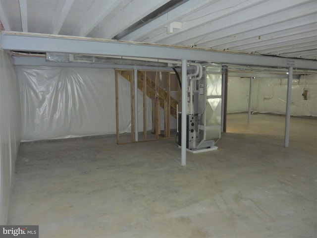 basement with heating utilities