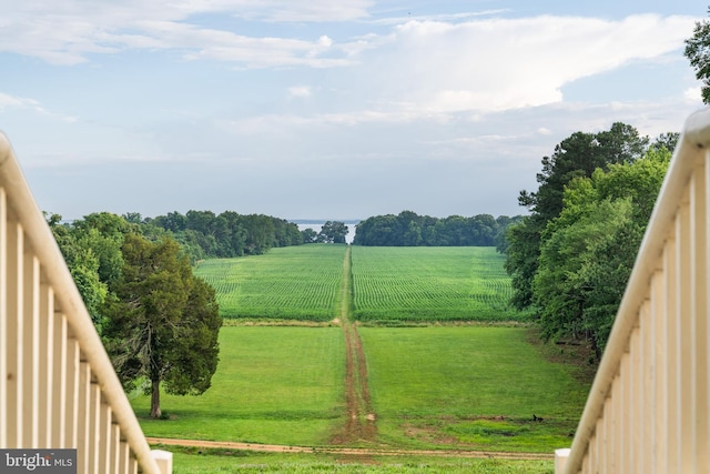 view of yard with a rural view