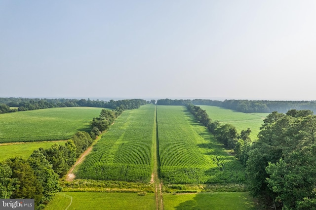 drone / aerial view with a rural view