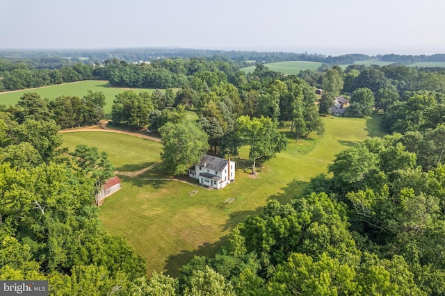 drone / aerial view featuring a rural view