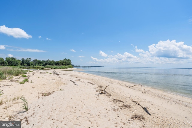 property view of water with a beach view