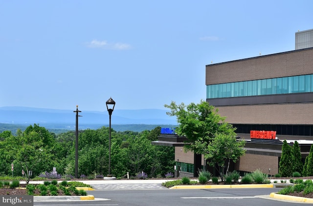 exterior space with a mountain view