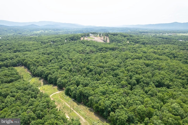 bird's eye view with a mountain view