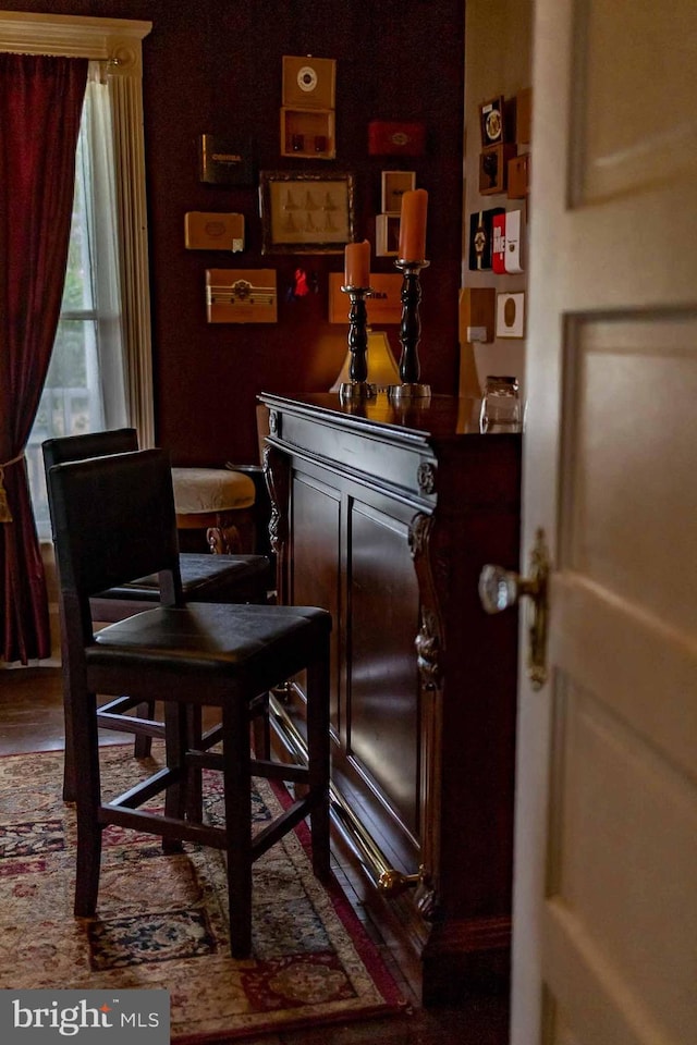 interior space featuring dark hardwood / wood-style flooring