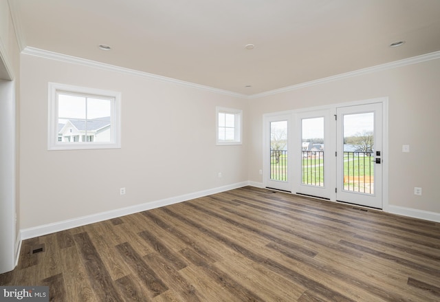 spare room with ornamental molding