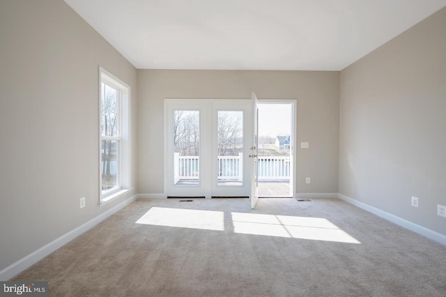 view of carpeted spare room