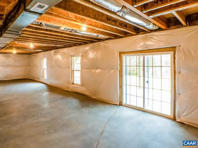 basement with plenty of natural light