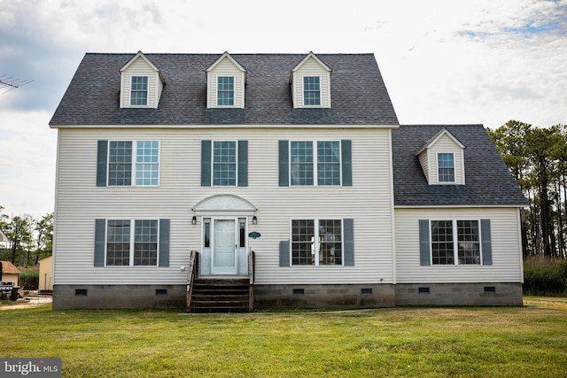 view of front of home featuring a front yard