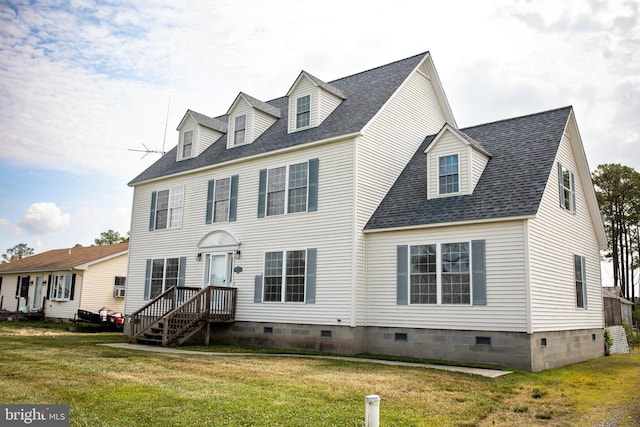 view of front facade with a front lawn