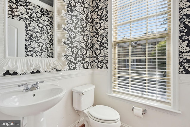 bathroom featuring toilet and sink