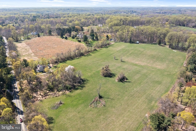 aerial view featuring a rural view