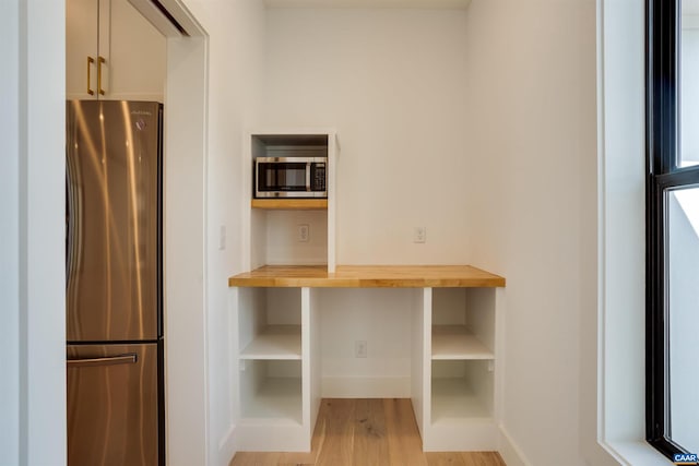 interior space with light hardwood / wood-style floors