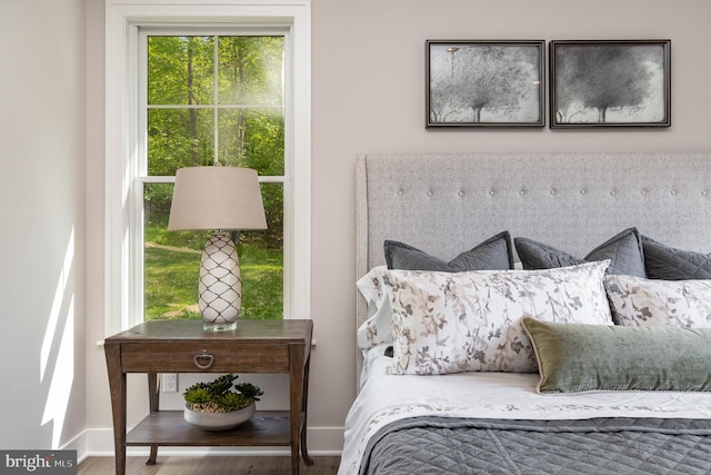 bedroom featuring wood-type flooring