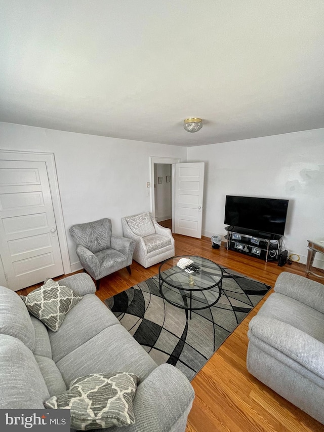 living room featuring light hardwood / wood-style flooring