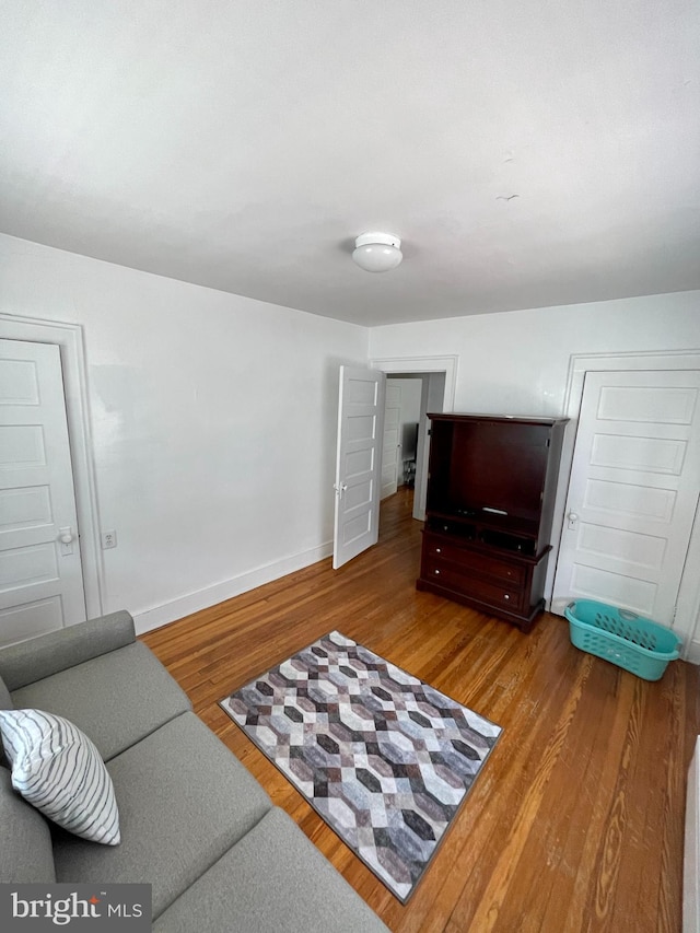 living room with light hardwood / wood-style flooring