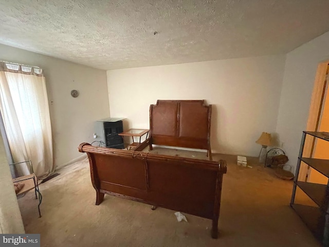 bedroom with a textured ceiling