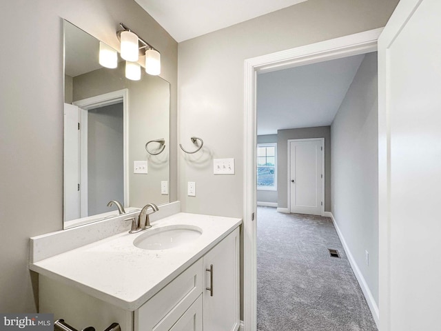 bathroom with oversized vanity