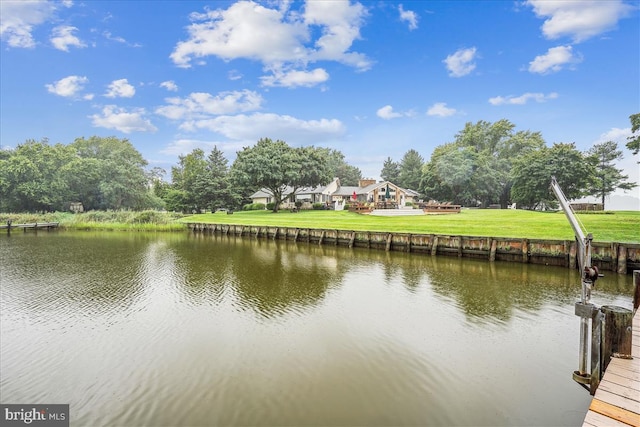 water view with a boat dock