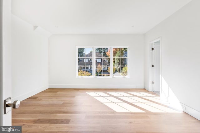 spare room featuring light hardwood / wood-style flooring