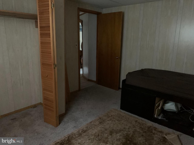 carpeted bedroom featuring a closet