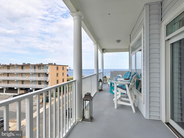 balcony with a water view