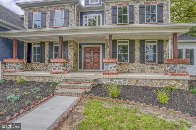 view of front of house with covered porch