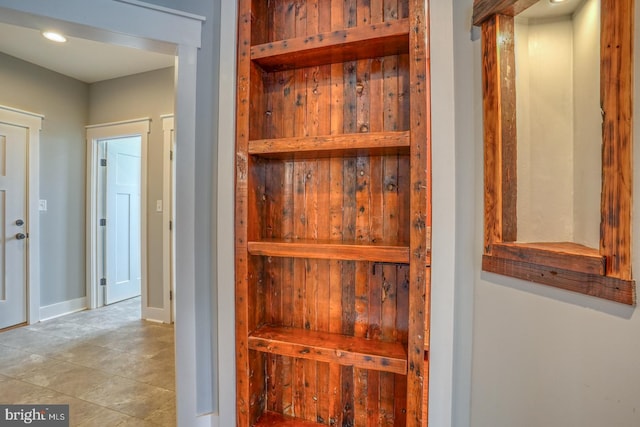 interior details with light tile flooring