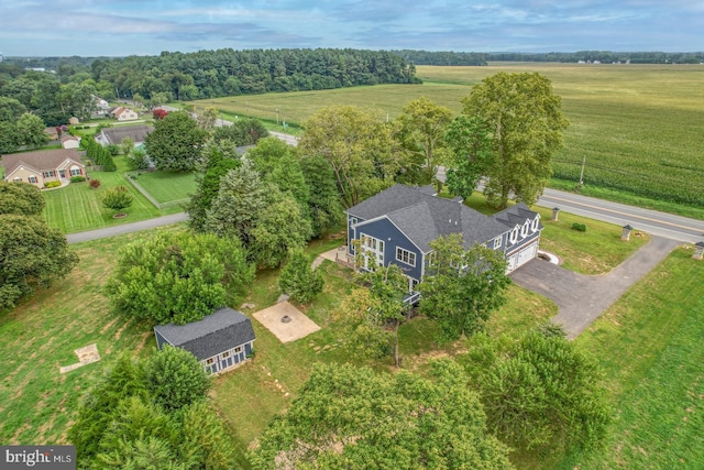 bird's eye view featuring a rural view