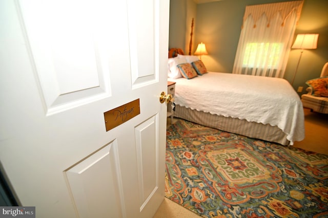 view of carpeted bedroom