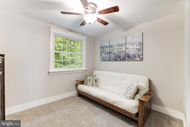 10905 Harpers Square Ct, Reston, VA 20191 - living area featuring carpet flooring, ceiling fan, and baseboards