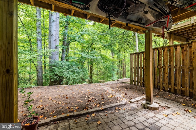 10905 Harpers Square Ct, Reston, VA 20191 - view of patio / terrace with a forest view
