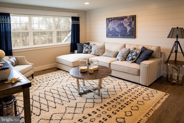 living room featuring wood-type flooring