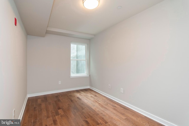 spare room with wood-type flooring