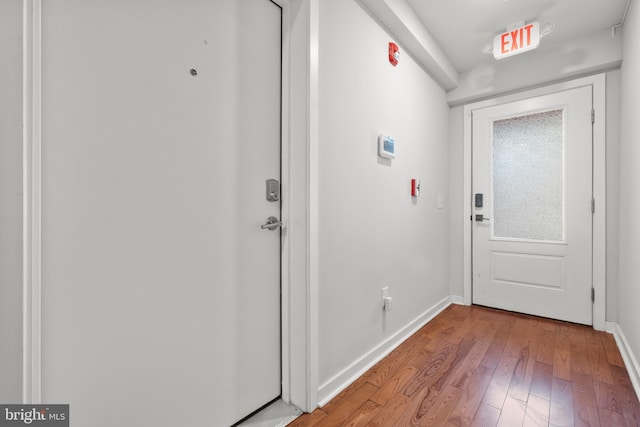 entryway featuring dark wood-type flooring